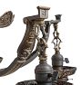 Vintage Classical Revival 5-Light Intricate Cast Brass Chandelier with Etched Glass Shades