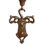 Vintage Romance Revival Bronze Double-Candle Sconce with Lion Motif Backplate