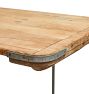 Vintage Industrial Table with Steel Folding Base