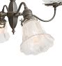 Vintage Victorian 4-Arm Hexagonal Body Chandelier with Pressed Glass Shades