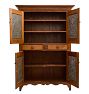 Vintage Traditional Punched Tin Four-Door and Two-Drawer Pie Safe Cabinet