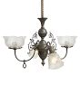 Vintage Victorian 2x2 Converted Gas to Electric Chandelier with Wreath Keys