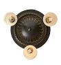 Vintage Classical Revival 3-Light Flush Mount with Painted Cup Shades