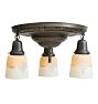 Vintage Classical Revival 3-Light Flush Mount with Ornately Painted Cup Shades