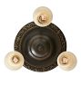 Vintage Classical Revival 3-Light Flush Mount with Ornately Painted Cup Shades