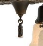 Vintage Classical Revival 3-Light Loop-to-Loop Flush Mount with Frosted Glass Shades