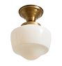 Vintage Traditional Flush Mount with Opaque Acorn Shade
