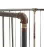 Vintage Industrial Two-Tier Steel Frame Rolling Rack with Plywood Shelving