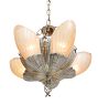 Vintage Art Deco 5-Light Ornate Rose-Toned Floral Slipper Shade Chandelier