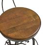 Stool Industrial Toledo Style Adjustable Height Wood Seat Ca 1