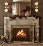 Mid-Century Brass &amp; Walnut Rectangular Fireplace Tool Set