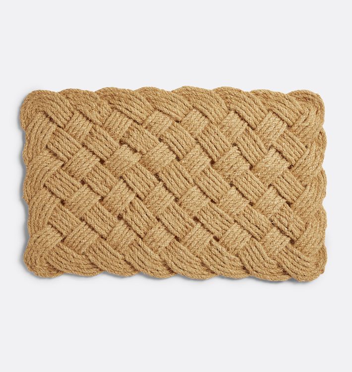 Handwoven Lovers Knot Doormat, 24" x 36" - Natural