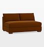 Sublimity Classic Sectional Armless Sofa with Bench Cushion, Cannes Velvet Cognac