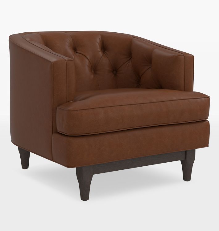 Open Box: Monrowe Leather Chair - Dulaney Leather, Mahogany