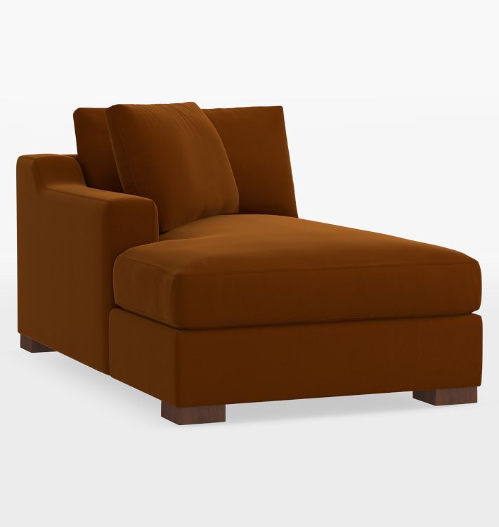 Sublimity Classic Sectional Left Arm Chaise, Cannes Velvet Cognac