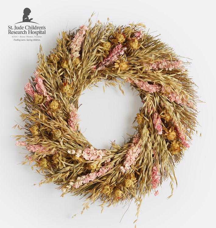 Rosy Fleurette Dried Wreath, 20"