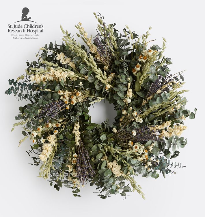 Lavender Eucalyptus Dried Wreath, 20"