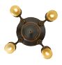 Vintage Classical Revival 4-Light Chandelier with Yellow Shades