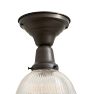 Vintage Flush Mount with Glass Holophane Shade