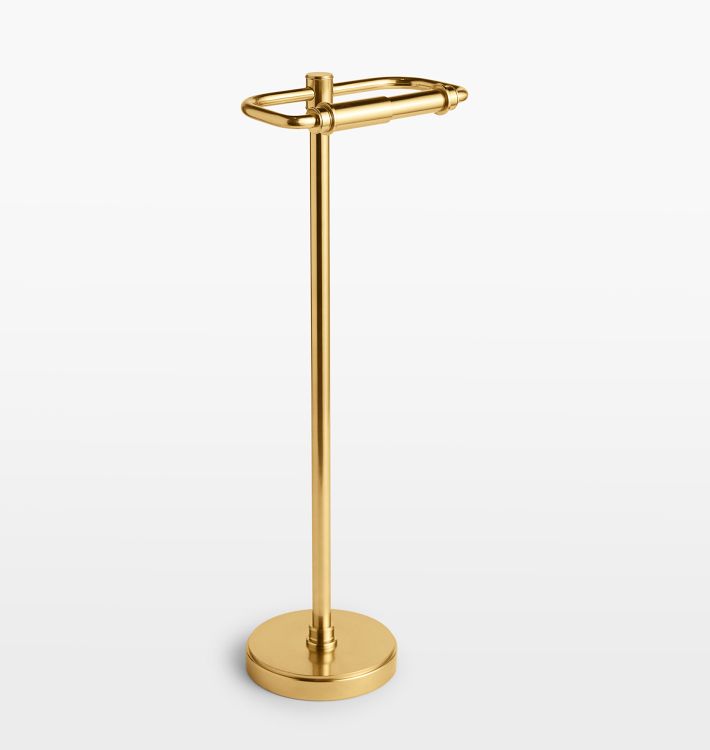 Open Box: Ladd Standing Toilet Paper Holder - Aged Brass