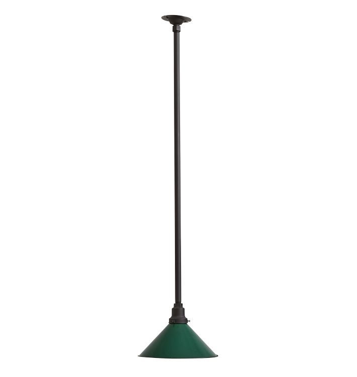 Vintage Industrial Pendant with Rustic Green Down Shade
