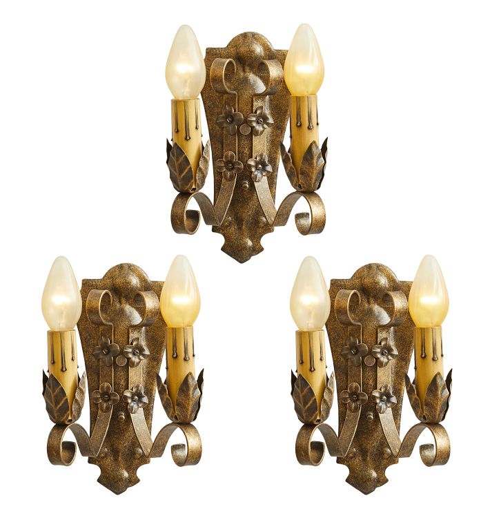 Vintage Set of 3 Classical Revival Sconces