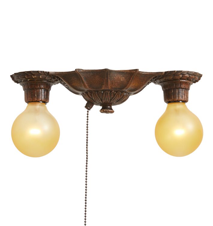 Vintage Classical Revival 2-Light Bare-Bulb Flush Mount