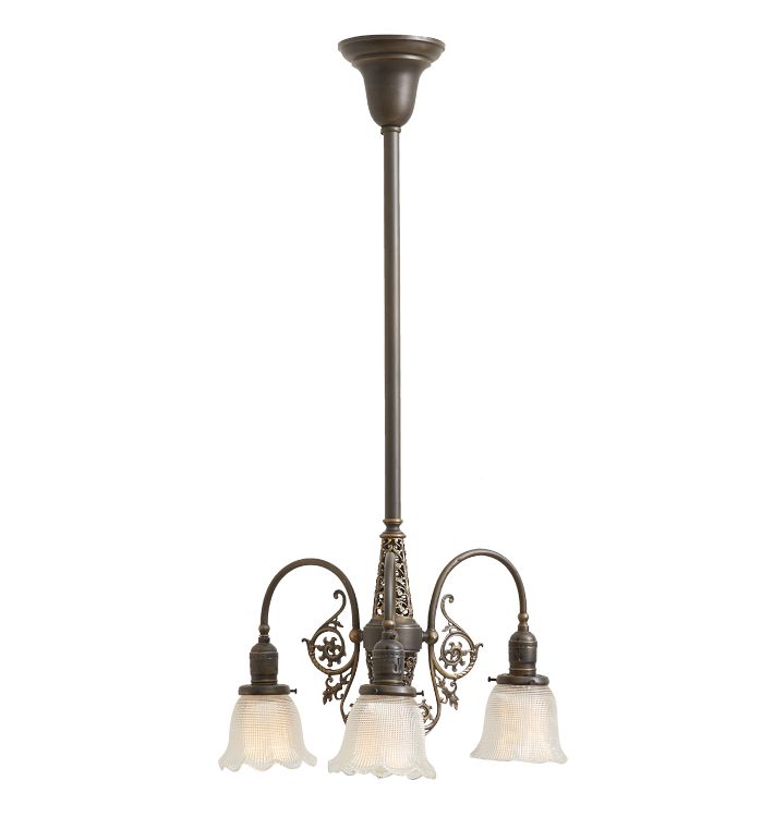 Vintage Victorian 3-Light Electric Chandelier