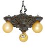 Vintage Classical Revival 3-Light Bare-Bulbs Flush Mount