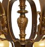 Vintage Classical Revival 6-Light Bare-Bulb Chandelier