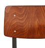 Vintage Midcentury Modern Steel Chair with Wood Seat