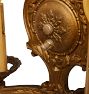 Pair of Vintage Classical Revival Double Candle Sconces with Crystal Drops