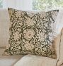 Lotus Botanical Print Pillow Cover, 20" x 20" - Moss &amp; Fossil