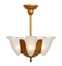 Vintage 5-Light Art Deco Slipper Shade Chandelier
