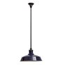 Vintage Industrial Cobalt Blue Enameled Factory Pendant