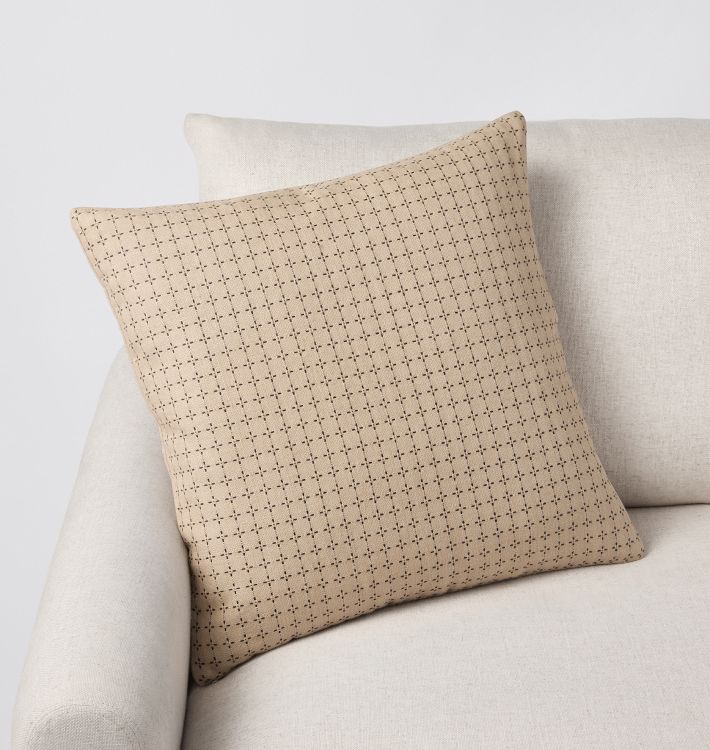OPEN BOX: Woven Dobby Cross Stitch Pillow Cover, 20" x 20" - Natural