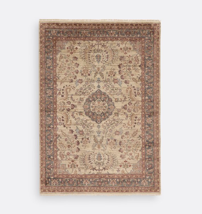 OPEN BOX: Darwin Hand-Knotted Rug, 6' x 9' - Oatmeal and Rust