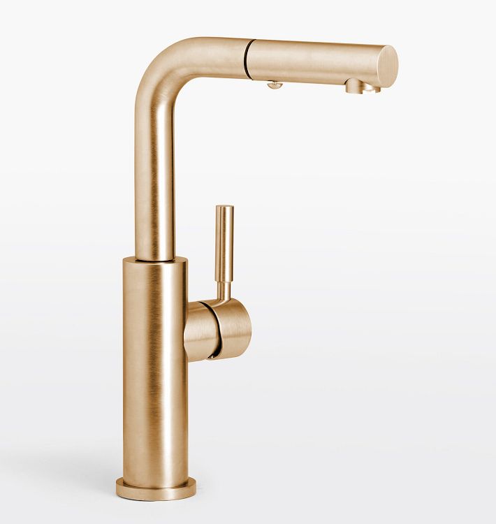 Corsano Stick Handle Pull Out Kitchen Prep Faucet, Satin Bronze PVD