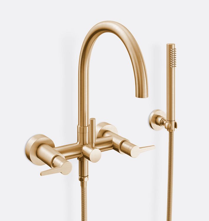 D Street Wall Mounted Tub Filler With Handshower | Rejuvenation