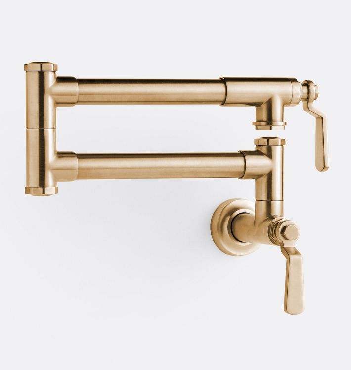 Descanso Works Wall Mount Pot Filler, Satin Bronze PVD