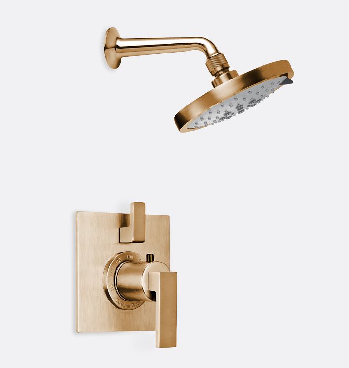 Morro Bay Thermostatic Shower Set, Satin Bronze PVD