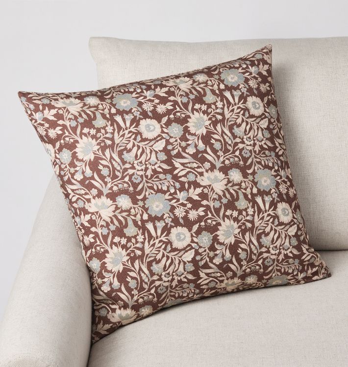 Lorelai Floral Print Pillow Cover, 20" x 20" - Amber and Mist