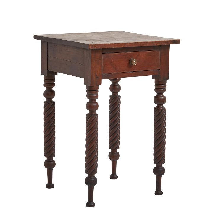 Vintage Traditional Single-Drawer Wood Night Stand