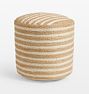 OPEN BOX: Jute Striped Pouf, Round