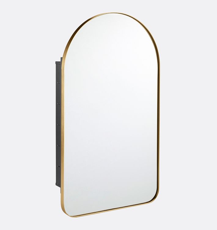 OPEN BOX: Grae Inset Mount Medicine Cabinet, Aged Brass