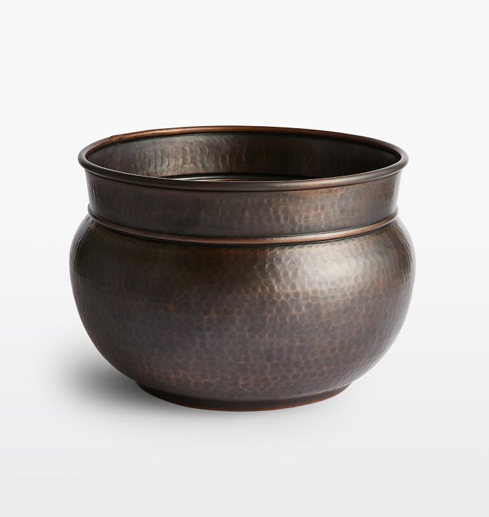 OPEN BOX: Copper Penny Round Planter, 15"D x 10-1/2"H