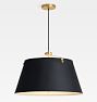 Oslo 24" Pendant, Aged Brass - 24" Matte Black Shade - 32" Length