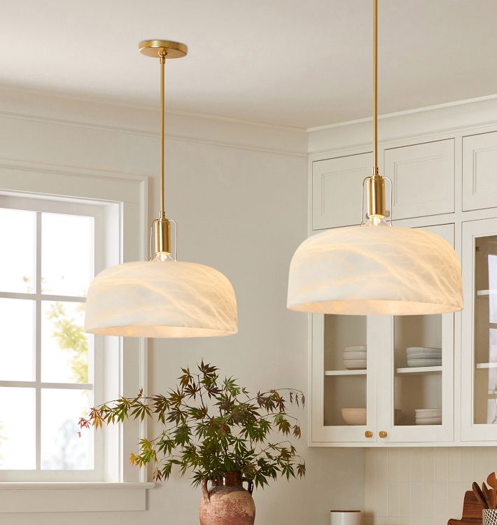 Dekum 16&quot; Pendant, Alabaster Shade
