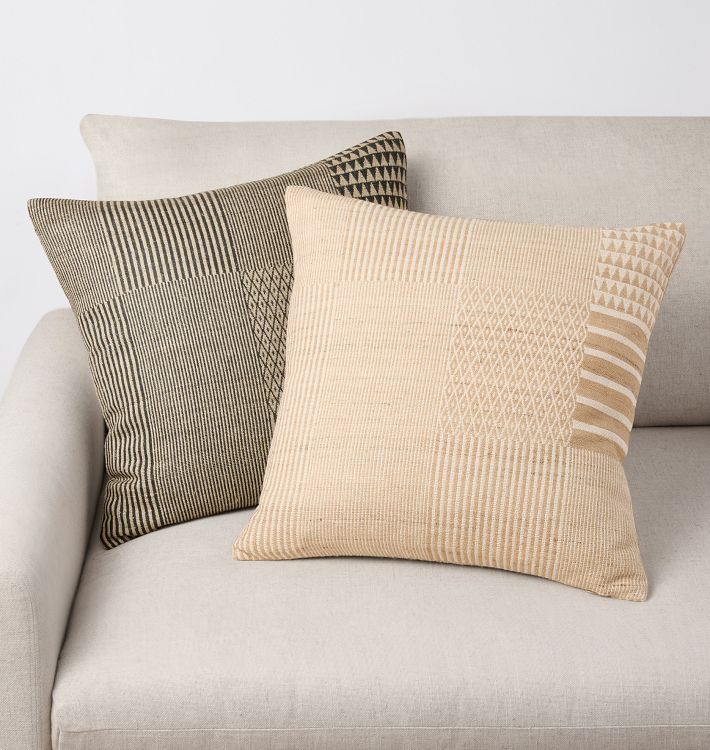 Patchwork Handspun Raw Silk Pillow Cover
