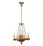 Five-Light Classical Revival Chandelier with Central Flame Shade
